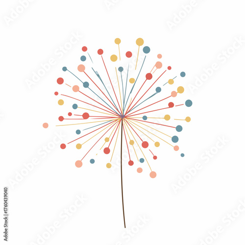 Minimal Fireworks Icon in Flat Design