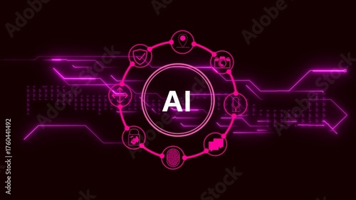 Photos exploring fundamentals of AI technology, artificial intelligence technology circ