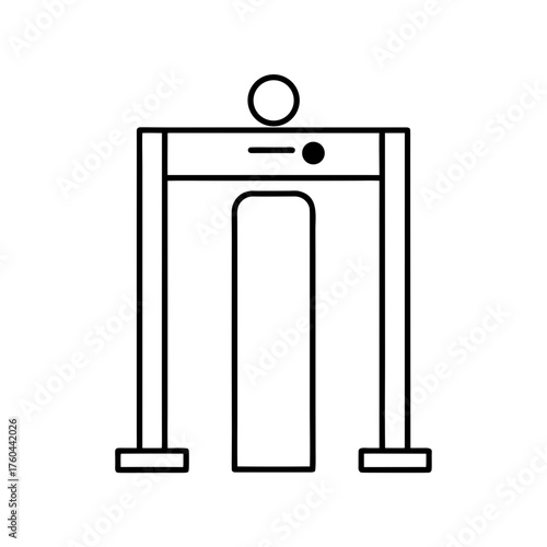 Outline of a metal detector security checkpoint gate on transparent background