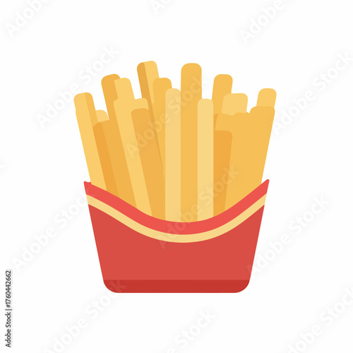 Crispy French Fries Icon in Flat Design