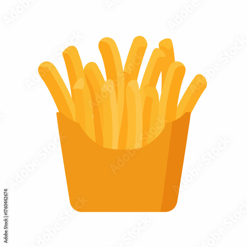 Crispy French Fries Flat Vector Icon