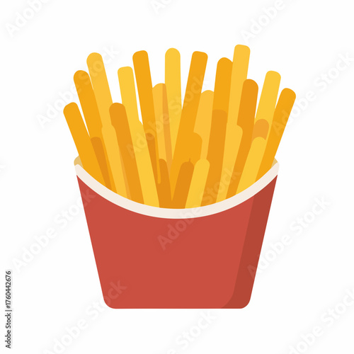 Crispy French Fries Flat Icon Design