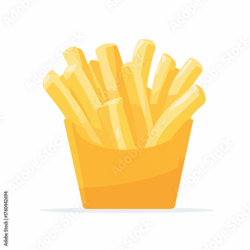 Crispy French Fries Icon in Flat Design