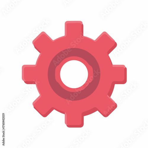 Gear Icon in Simple Vector Style