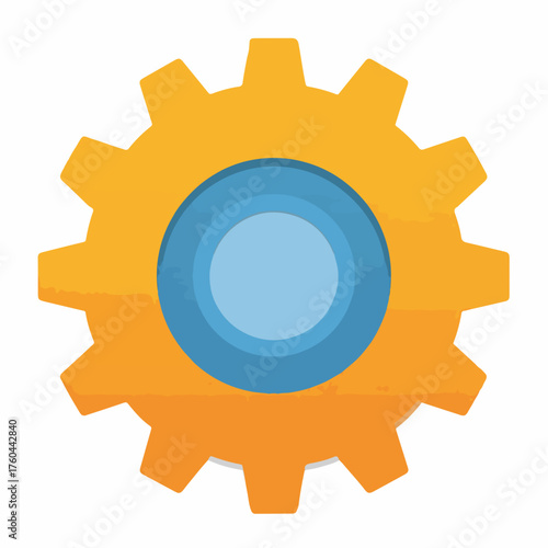 Clean Gear Symbol in Flat Style