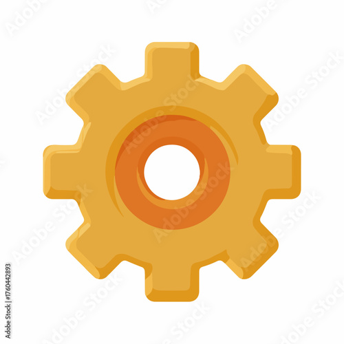 Sleek Gear Icon in Flat Design