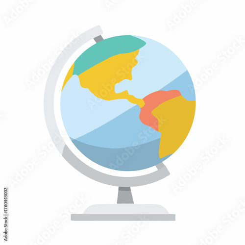 Sleek Globe Icon in Flat Design