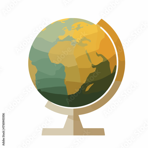 Simple flat globe icon without gradients