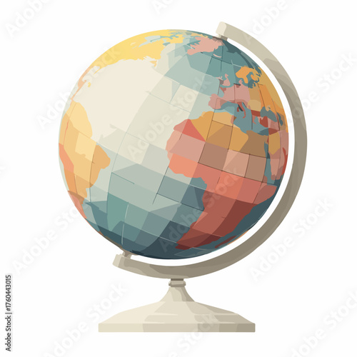 Sleek Globe Icon in Flat Design