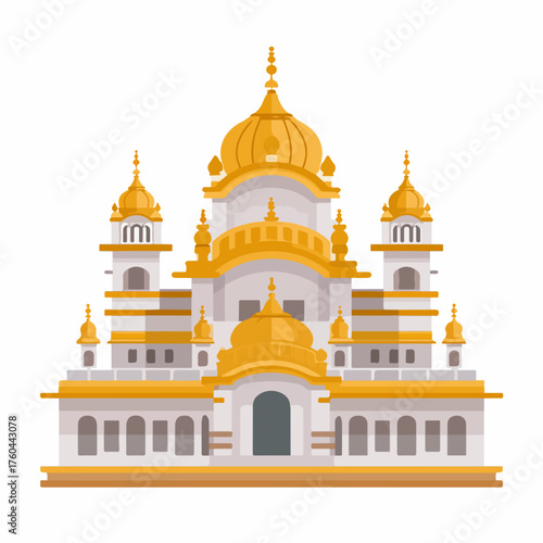 Golden Temple Classic Icon in Flat Style