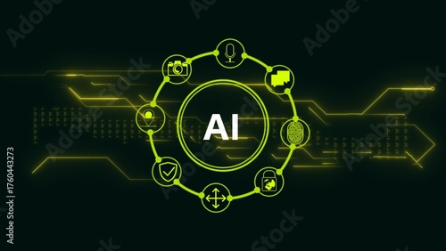 Foto exploring fundamentals of AI technology, artificial intelligence technology circ