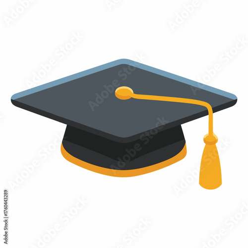Minimalist Graduation Cap Vector Icon Design