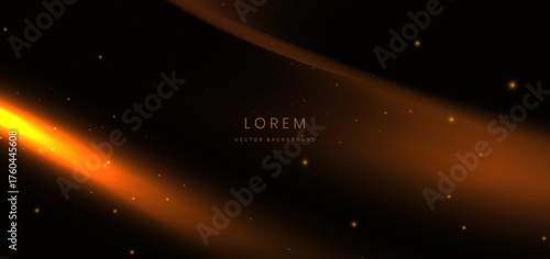 Abstract glowing gradient ray on dark  background with sparkle. Luxury celebration design style.