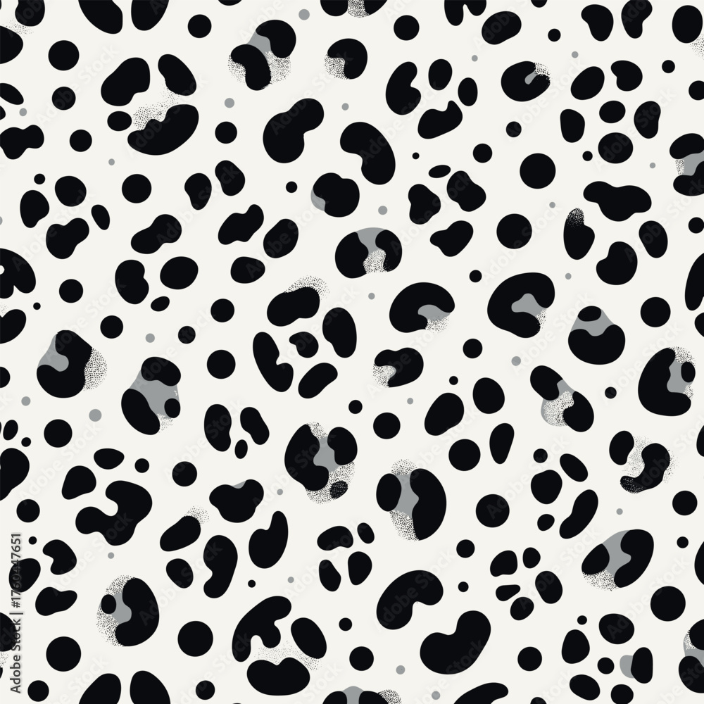 Fototapeta premium Elegant white leopard fur pattern texture vector with seamless camouflage background suitable for artistic textile designs, fashion apparel, and wallpaper prints.