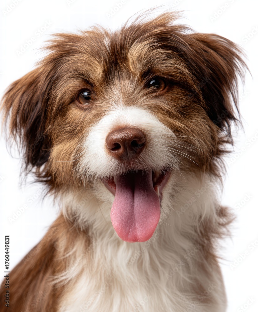 Fototapeta premium Adorable Brown and White Dog with Happy Expression