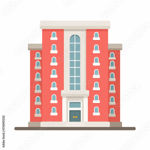 Elegant Hotel Building Icon Design