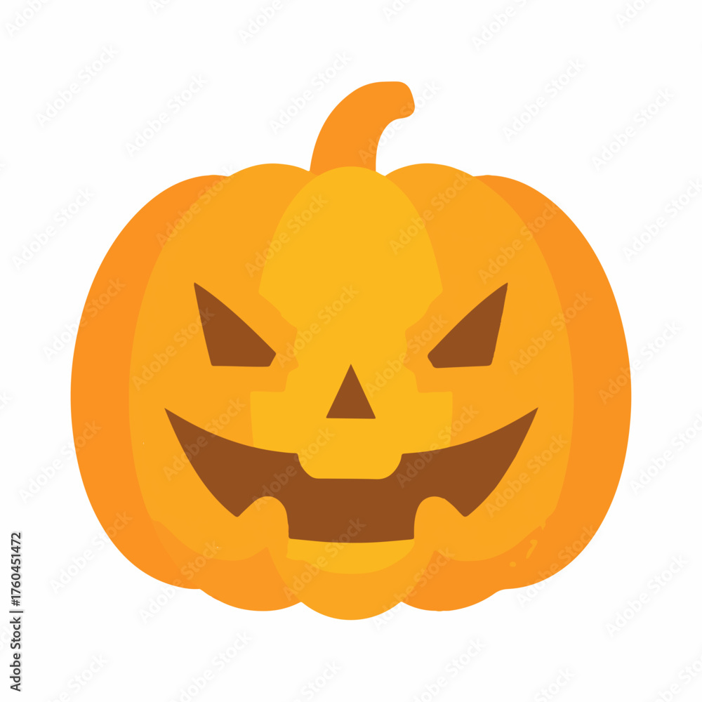 Fototapeta premium Halloween pumpkin head flat vector icon