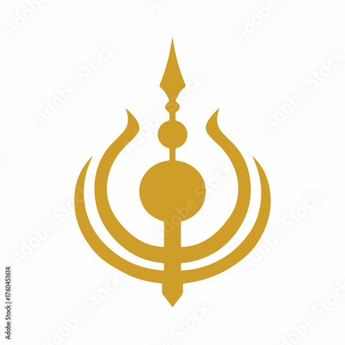 Khanda Symbol Flat Vector Icon Design
