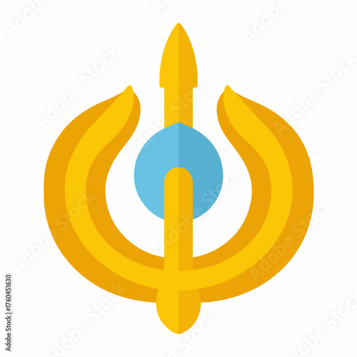 Khanda Symbol Flat Vector Design Element