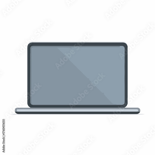 Sleek Laptop Icon in Flat Design