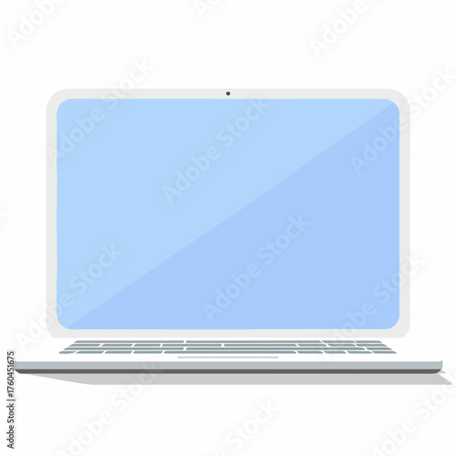 Simple laptop icon in flat style