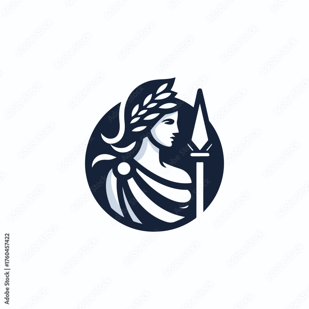 Fototapeta premium Athena Greek Lady Logo