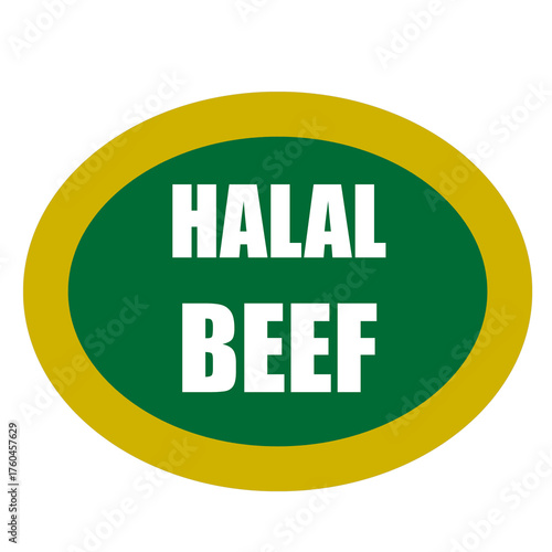 “Halal” text displayed on a stylish green and golden background, symbolizing purity, authenticity, and Islamic-approved products. Suitable for themes related to Halal certification, Islamic branding, 