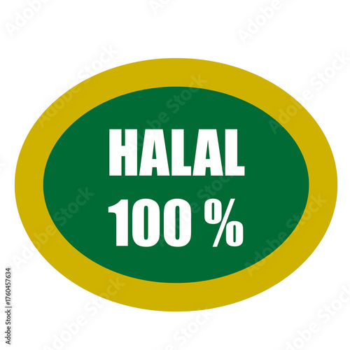 “Halal” text displayed on a stylish green and golden background, symbolizing purity, authenticity, and Islamic-approved products. Suitable for themes related to Halal certification, Islamic branding, 