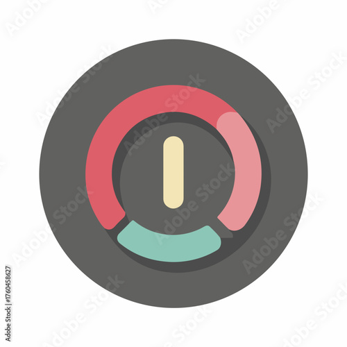 Colorful Pause Button Vector Icon Design
