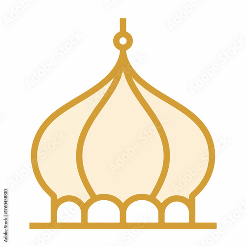 Minimalistic Mosque Dome Outline Vector Icon