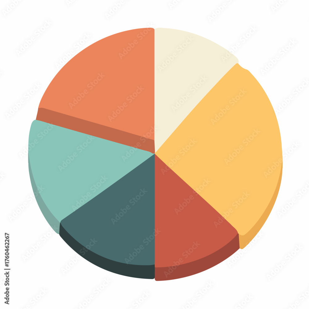 Fototapeta premium Sleek Pie Chart Icon Minimal Design