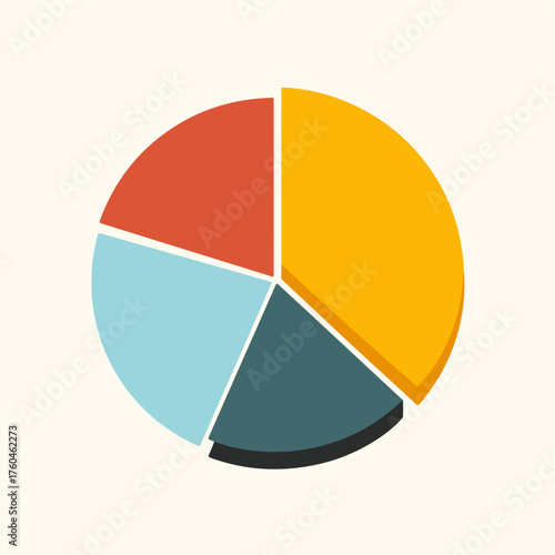 Free Download Minimalist Pie Chart Flat Vector Icon - GFXLoad