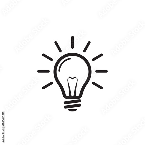 Bright Idea Light Bulb Icon Illuminating Innovation and Creativity.