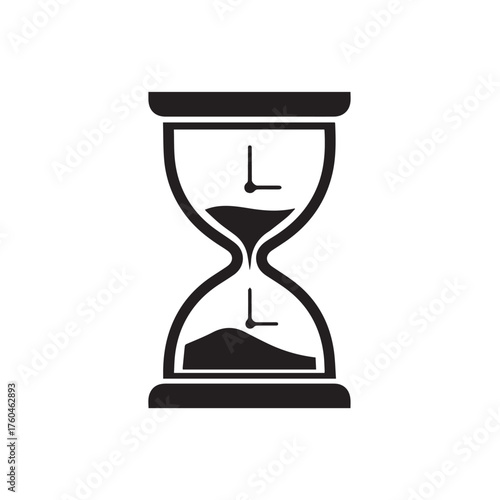 Hourglass with Clock Faces Icon Representing Time Management and Urgency.
