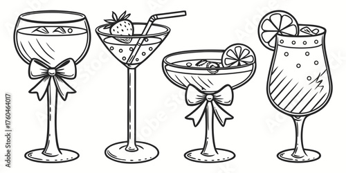  a  black  and   white  sketch   features  a  collection
