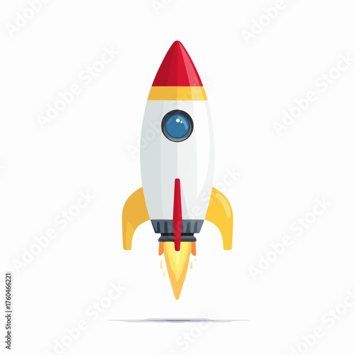 Classic Rocket Flat Vector Design Icon