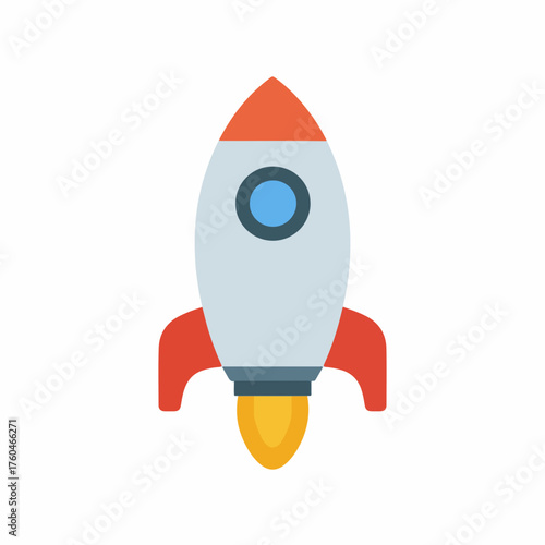 Rocket in Classic Flat Vector Style