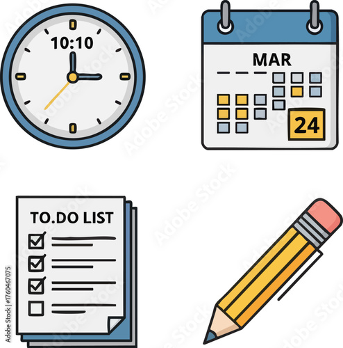 Time management tools for planning and organizing daily tasks efficiently.