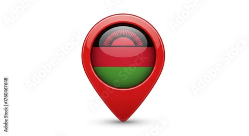 Shiny Red Map Marker with Malawi Flag on a White Background Free Download Shiny Red Map Marker with Malawi Flag on a White Background - GFXLoad