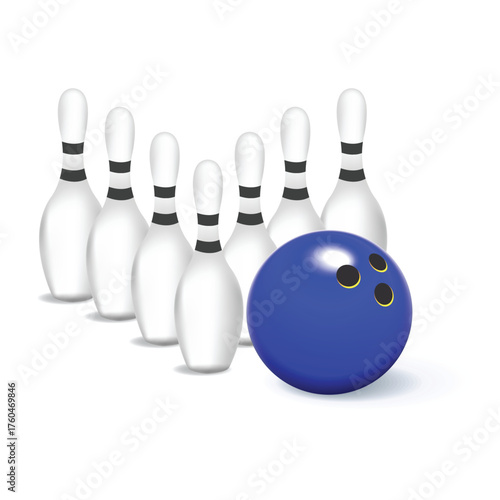Vector of bowling. Sport icons set
