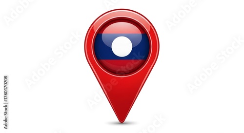 3d Map Pointer Icon with Laos Flag on White Background Free Download 3d Map Pointer Icon with Laos Flag on White Background - GFXLoad