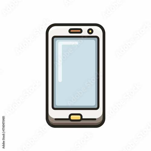 Smartphone Outline Flat Vector Style Design