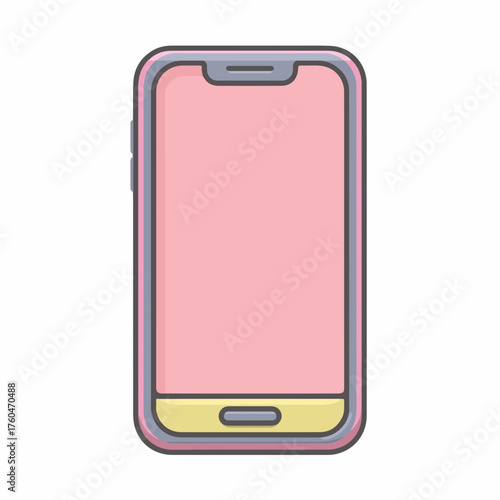 Sleek Smartphone Outline Icon in Flat Vector