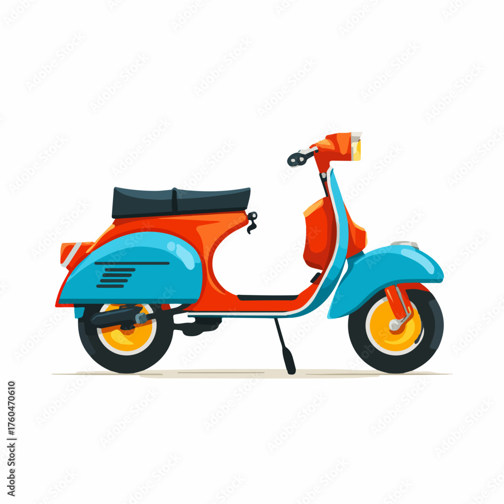 Fototapeta premium Sleek Scooter Icon in Bold Flat Style