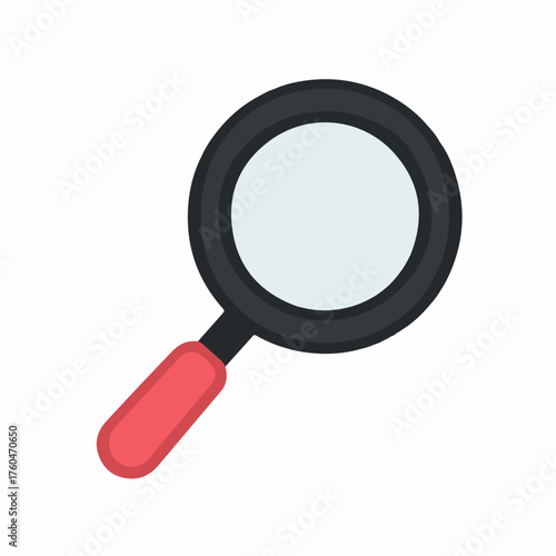 Sleek Search Magnifier Icon in Flat Style