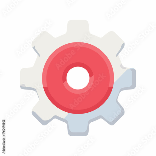Classic Settings Gear Icon in Flat Style