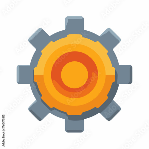 Classic Settings Gear Icon in Flat Style