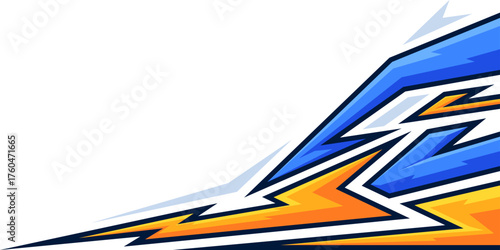 Modern Blue and Orange with Sharp Geometric Lines Background in 4K