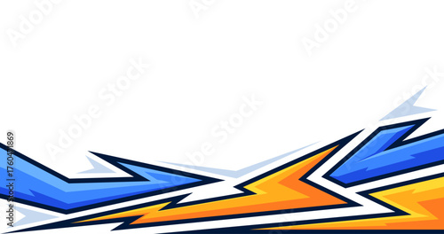 Modern Blue and Orange with Sharp Geometric Lines Background in 4K