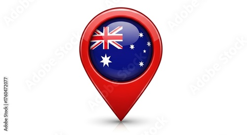 Free Download Australian Flag Map Pointer Icon on White Background - GFXLoad